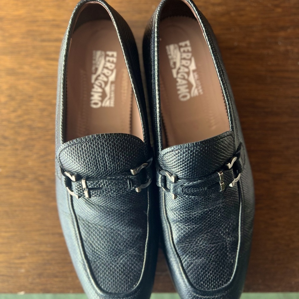 Salvatore Ferragamo Black Leather Bit Loafers - Men